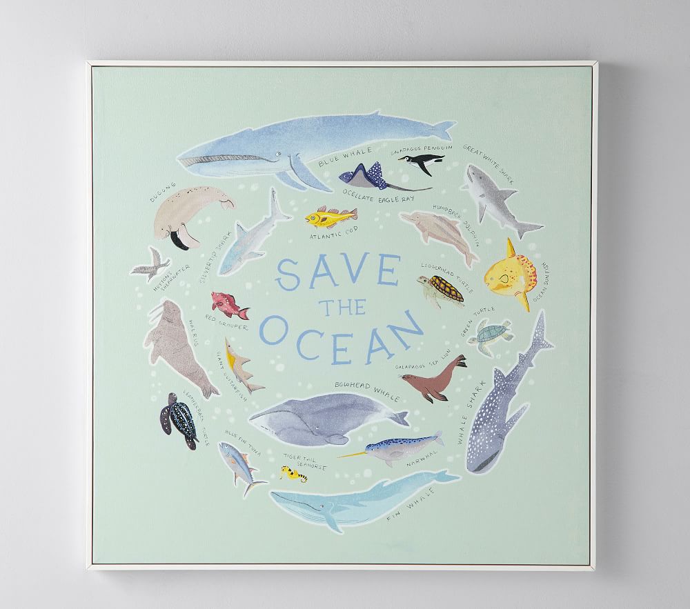 Save The Ocean Glow-in-the-Dark Wall Art